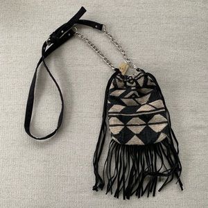 NWT American Eagle Crossbody Fringe Purse, Black